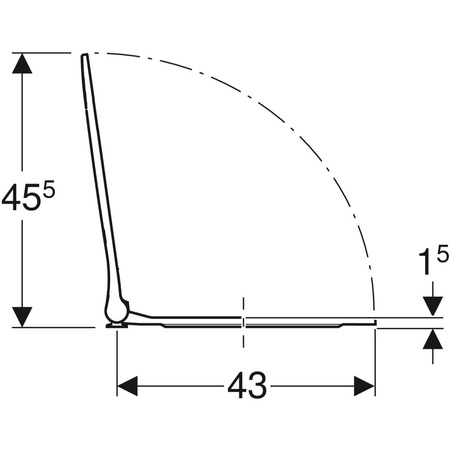 Geberit deska sedesowa Smyle Square, slim, z widocznym siedziskiem 500.240.01.1
