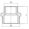 Diamond nypel redukcyjny Y, mosiądz 3/4"x1" K-280.NY-RE.25-20.Y.