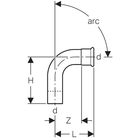 Geberit kolano jednokielichowe Mapress C-Stahl 90st 88,9 20310
