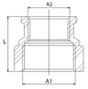 Diamond mufa redukcyjna Y, mosiądz 1 1/2"x1 1/4" K-270.MUF-RE.40-32.Y.