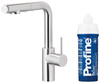 KFA bateria kuchenna z filtracją wody i wyciąganą wylewką Duero Pure Basic, inox + zestaw filtrujący Profine Blue S 6623-113-22