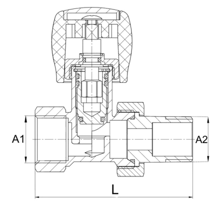 Diamond zawór grzejnikowy prosty niklowany 1/2" ART.64-1/2.P