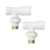 Invena komplet zaworów grzejnikowych - zasilanie + powrót, kątowy, biały CZ-31-K15