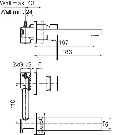 Valvex bateria umywalkowa podtynkowa ARS, czarny mat 2420440