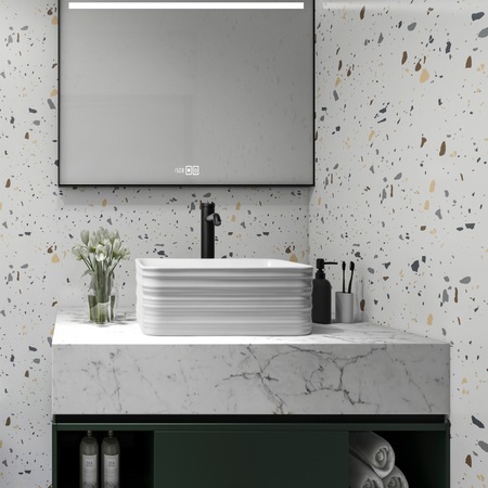 Invena bateria umywalkowa wysoka Kalitea, czarny BU-72-W04-V