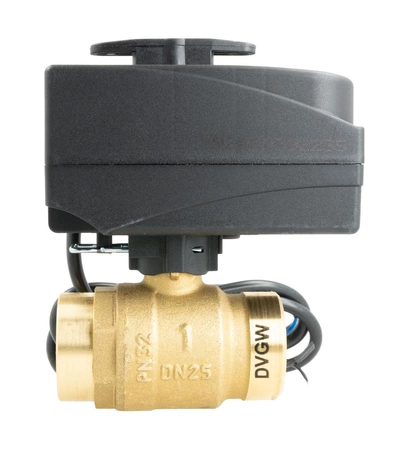 Afriso zawór 2-drogowy kulowy z siłownikiem BEV, DN25, Rp1", Kvs 60 m³/h, 24 V AC, NO 9022310