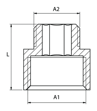 Diamond przedłużka redukcyjna Y, mosiądz 1/2"x1" K-60.PR-RE.25-15.Y.