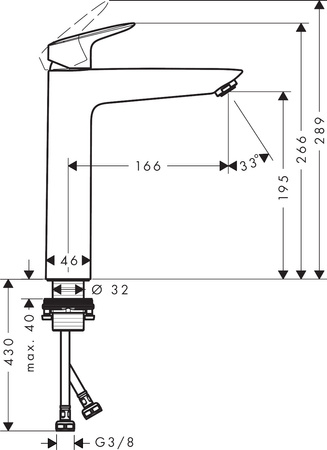 Hansgrohe bateria umywalkowa Logis 190 bez kompletu odpływowego 71091000