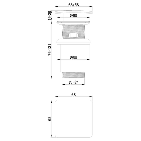 Invena mosiężny korek click-clack, czarny SC-B1-139-L