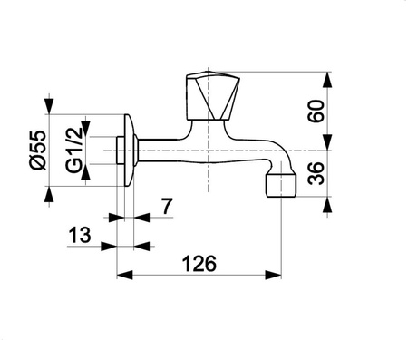 KFA zawór wypływowy umywalkowy ścienny z napowietrzaczem 200-120-00