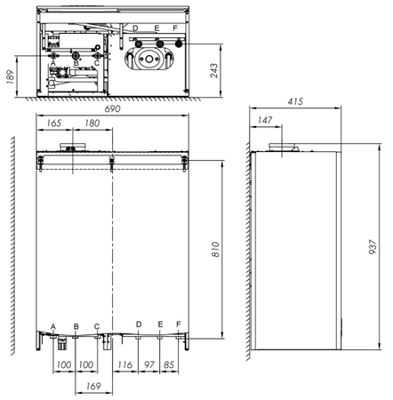 Termet kocioł gazowy kondensacyjny 2-f INTEGRA COMFORT 25kW, z wbudowanym zasobnikiem 50L WKD6221000000/PL1