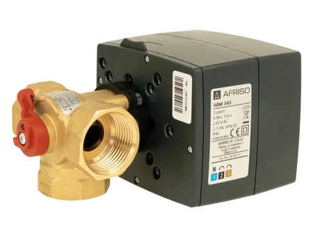 Afriso zawór mieszający 3-drogowy obrotowy ARV 384 Vario ProClick + siłownik elektryczny ARM 343 ProClick, DN25, Rp1", Kvs 4,5-12 1338454