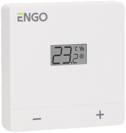 Engo przewodowy regulator temperatury, biały zasilanie bateryjne EASY-BATW