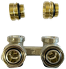 Honeywell podwójny zawór przyłączeniowy kątowy 1/2" GW (z nyplami 1/2"x3/4") V2495EY015A