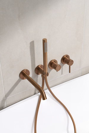 KFA zestaw wannowy podtynkowy z baterią 3-otworową 2-funkcyjną MOZA, brushed rose gold 5039-411-34