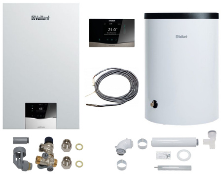 Vaillant pakiet kocioł gazowy jednofunkcyjny VC 15CS/1-5 ecoTEC plus + zasobnik VIH R 200/6B + sterownik VRC 720F sensoCOMFORT + SPS zestaw do szachtu 0010043638