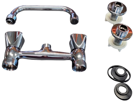 WYPRZEDAŻ: KFA bateria umywalkowa stojąca 2-otw. STANDARD L160 uchwyt czworokątny 301-310-00