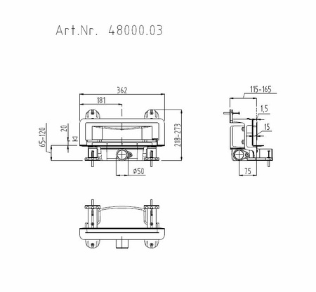 Kessel odpływ ścienny Scada z pokrywą WAVE 48000.03