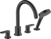 Hansgrohe Vernis Blend bateria nawannowa 4-otworowa czarny mat 71456670