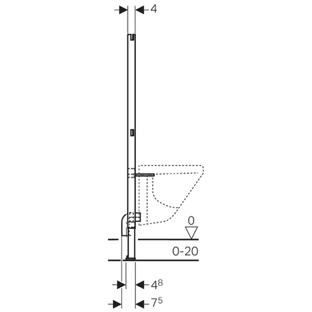 Geberit element montażowy do bidetu wiszący H112  Duofix 111.534.00.1