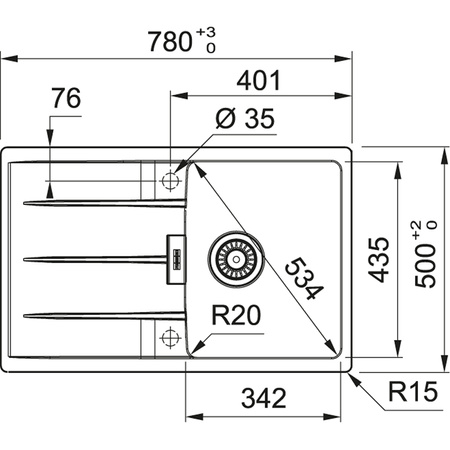 Franke zlewozmywak jednokomorowy Centro CNG 611-78 Fragranit+ kamienny szary 114.0633.096