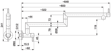 KFA bateria kuchenna przegubowa do napełnienia garnków Duero Pot Filler, czarna 6623-030-81