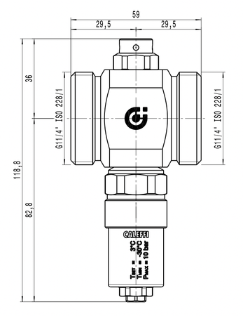 Caleffi zawór antyzamarzaniowy 1 1/4" 0-65 °C iStop 108701