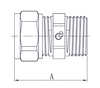 Diamond łącznik ZŁ-CH, PEX-AL-PEX, mosiądz 1/2"x20 FTN-001.1/2X20.ZŁ.CH