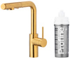 KFA bateria kuchenna z filtracją wody i wyciąganą wylewką Duero Pure Basic, brushed gold + zestaw filtrujący Profine Silver S 6623-114-31