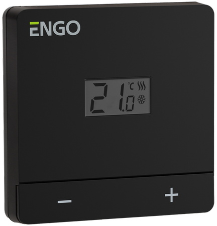 Engo przewodowy regulator temperatury, czarny zasilanie sieciowe 230V EASY-230B