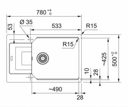 Franke zlewozmywak jednokomorowy wbudowywany Fragranite Urban UBG 611-78 XL, biały polarny 114.0687.280