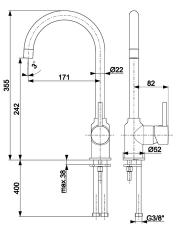 KFA bateria zlewozmywakowa stojąca NEDA, chrom 5823-915-00