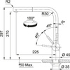 Franke bateria kuchenna z wyciąganą wylewką Atlas Neo pull-out, czarna stal szlachetna 115.0550.427