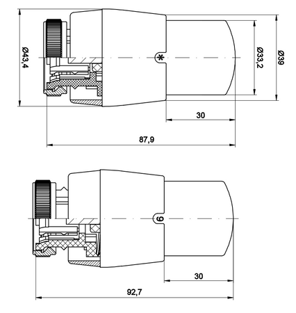 Vario Term głowica termostatyczna Prestige GS.03-06C M30x1.5 biała błyszcząca 000M637A006