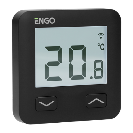 Engo regulator temperatury, MODBUS, 230V, internetowy, podtynkowy, Wi-Fi, czarny E10-MBUSB