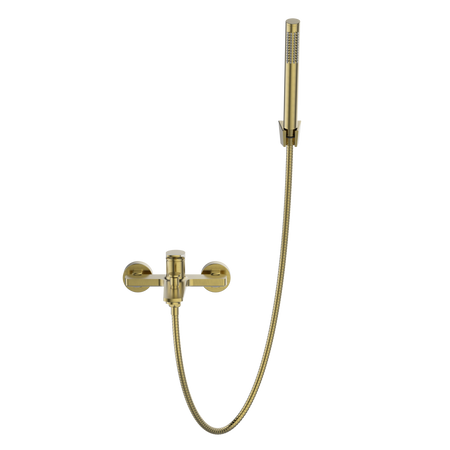 Invena bateria wannowa z zestawem natryskowym Alonia, złoto szczotkowane BW-70-009-V