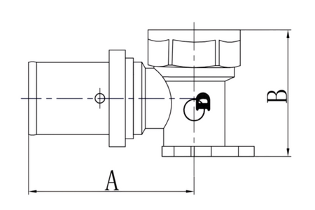 Diamond kolano naścienne zaprasowywane, KOL-Ł, PEX-AL-PEX z mosiądzu 1/2"x20 FZZ-010.1/2X20.KOL-Ł