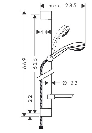 Hansgrohe zestaw prysznicowy Crometta 85 Vario/Unica Crometta 0,65m dn15 27764000