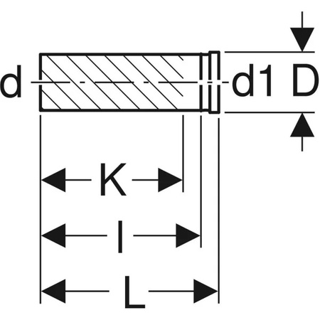 Geberit przedłużka PE rury dopływowej muszli wiszącej, L-30cm 361.887.16.1