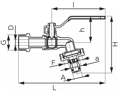 Ferro zawór kulowy czerpalny z plastikowym szybkozłączem 3/4" F-Comfort KCPN2