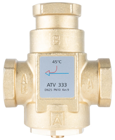 Afriso zawór temperaturowy ATV 333, DN25, Rp1", kvs 9, 45°C 1633310