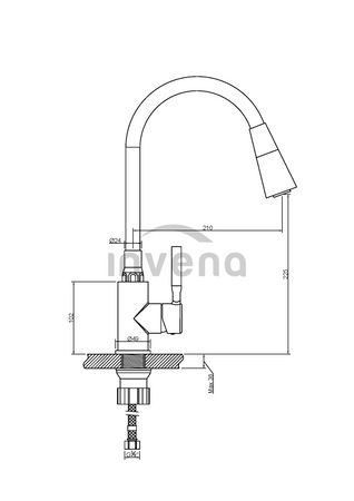 Invena bateria kuchenna Pogo biały/chrom BZ-80-L02