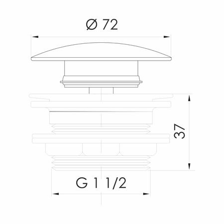 Instadrain korek klik-klak do brodzika/wanny, czarny mat 2456