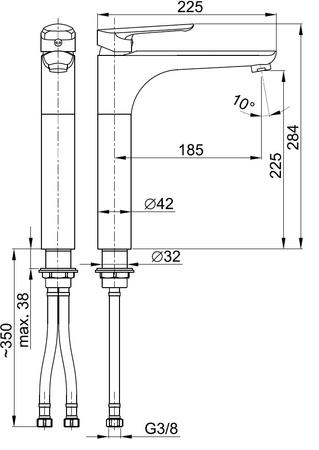 KFA bateria umywalkowa stojąca nablatowa TANZANIT 5022-712-00