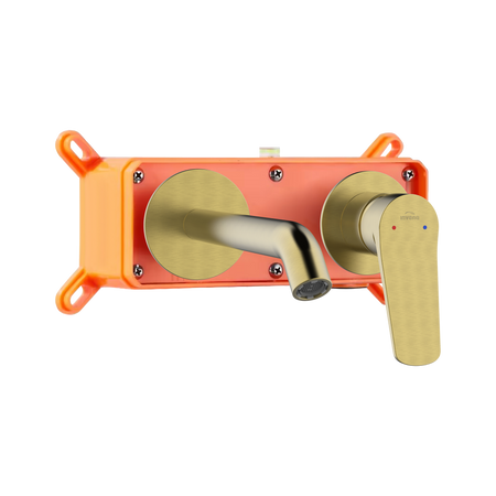 Invena bateria umywalkowa podtynkowa Alonia, złoto szczotkowane BP-70-U09-V