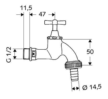 Schell zawór czerpalny 1/2" chrom z pokr.motyl 034050699