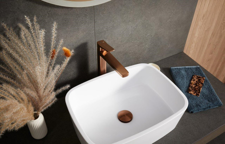 KFA bateria umywalkowa ze spustem klik-klak Malaga, brushed rose gold PVD 4522-815-34