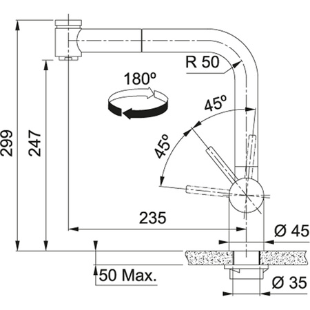 Franke bateria kuchenna Atlas Neo pull-out spray stal szlachetna 115.0521.441