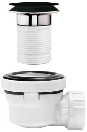 Wirquin syfon umywalkowy Nano quick-clack, czarny mat 30723978