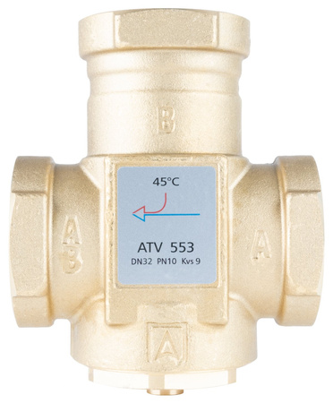 Afriso zawór temperaturowy ATV 553, DN32, Rp1 1/4", kvs 9, 45°C 1655310